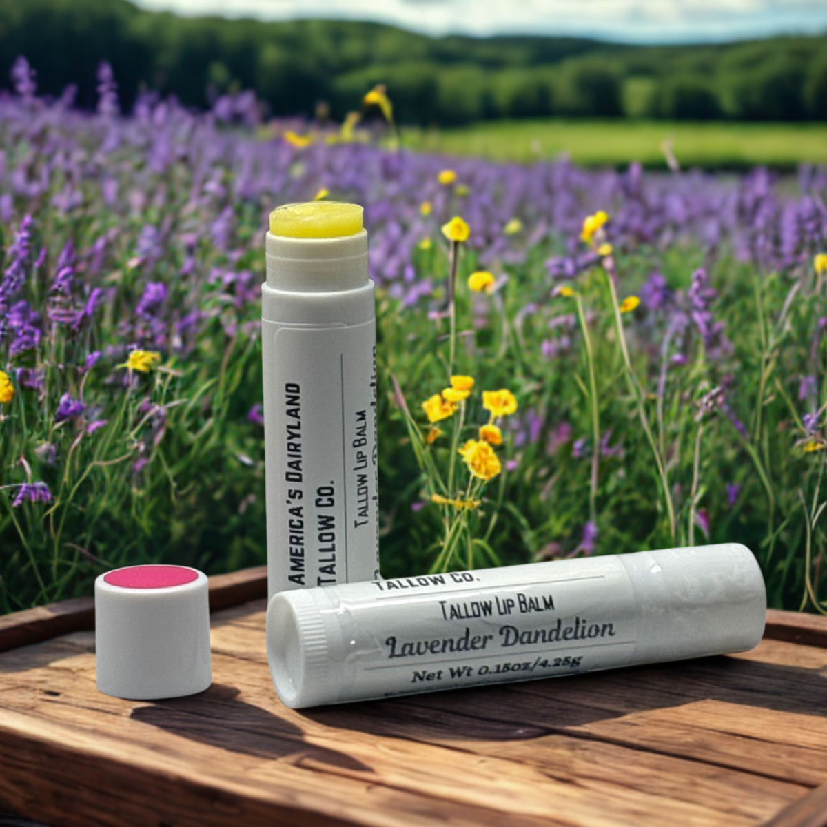 Lavender & Infused Dandelion Tallow Lip Balm