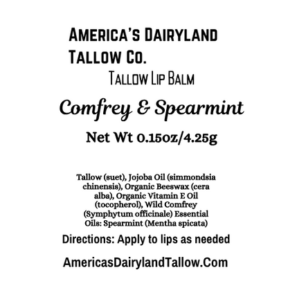 Comfrey & Spearmint Tallow Lip Balm