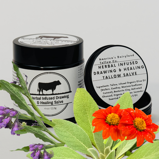 Herbal Infused Drawing & Healing Tallow Salve