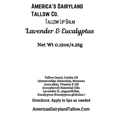 Lavender & Eucalyptus Tallow Lip Balm