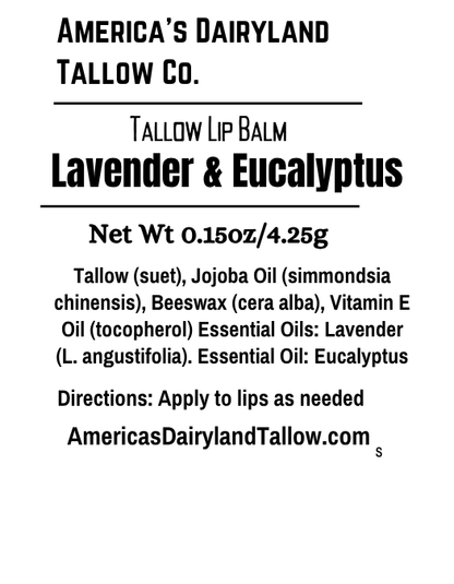 Lavender & Eucalyptus Tallow Lip Balm