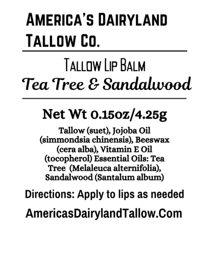 Tea Tree & Sandalwood Tallow Lip Balm